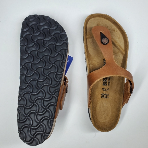 New Birkenstock Gizeh Antique Brown Leather Sandal - Picture 4 of 5